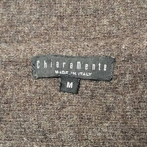ChiaraMente Wrap Sweater Womens Size Medium Button Wool Blend Brown Made in Ital - Picture 7 of 11